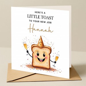 New Job Card - Here's a Little Toast to Your New Job, Co-worker Card Congratulations on Your New Job Exciting Times, so Proud of You Card - Etsy UK