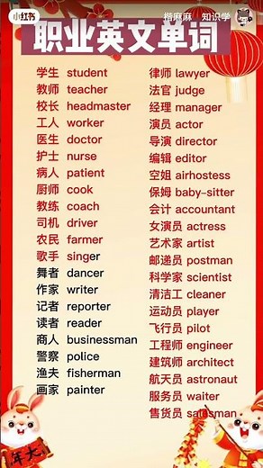 职业英语单词