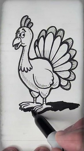How to draw Thanksgiving Turkey 5 #turkey #art #drawing #ink #draw #sketch #drawingtutorial #artist