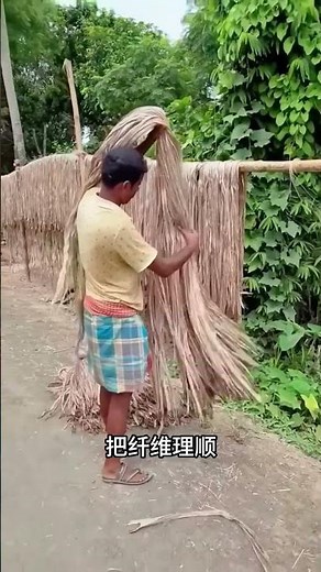 从黄麻到麻袋全过程，天然植物线耐用又能完全降解！#民间手艺#传统技艺#手工编织#黄麻