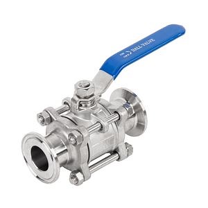 [Hot Item] Sanitary Stainless Steel 3 Piece Tri Clamped Ball Valve with Lockable Handle