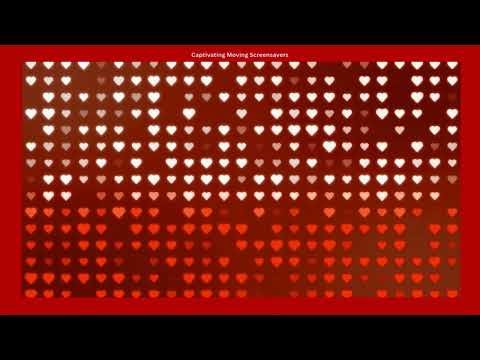 Red Background Displays Heart Shapes Animation | 4K Screensaver | No Sound