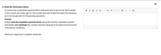 Read the information below:  A country has a population pyramid... | Filo