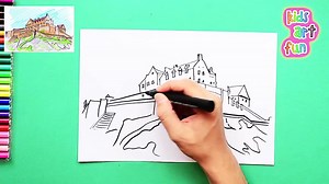 How to draw Edinburgh Castle, Scotland