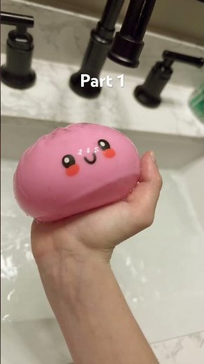 Cleaning my pink dumpling squishy #viral #dumplings