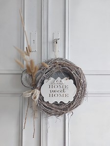 Unusual Willow Wreath * Home Sweet Home * Door Wreath With Dried Flowers * Country Style - Etsy Australia