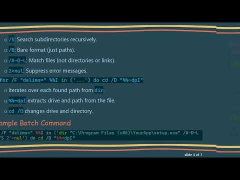 How to Find a File and Change Directory in a Windows Batch Script