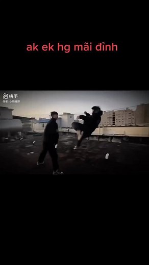 Rooftop Fight: Urban Clash at Dusk