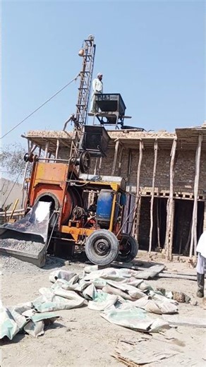 Ladder Filling with Mixer Machine | Real Construction Work | Rafiq Ahmed