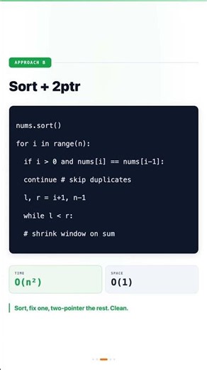 3Sum — Brute Force vs Sort + Two Pointers | LeetCode #15