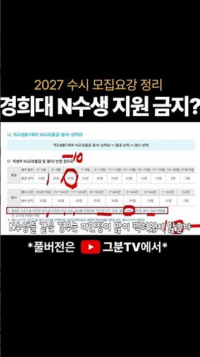 [Kyung Hee University] Are N-year students banned from applying? 2027 admissions guide breakdown!...