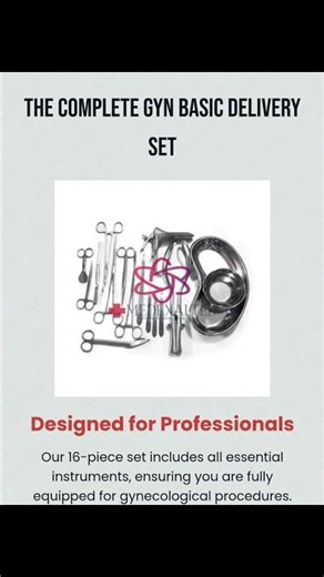 Basic Delivery Set of 16 Pcs, Gynecology Surgical Instruments Gynecology Basic Delivery+923417330036