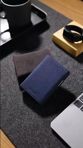 VC302A- Alcantara Leather, Spacious Banknote Pocket, Magnetic Strip Closure Tri-fold Wallet