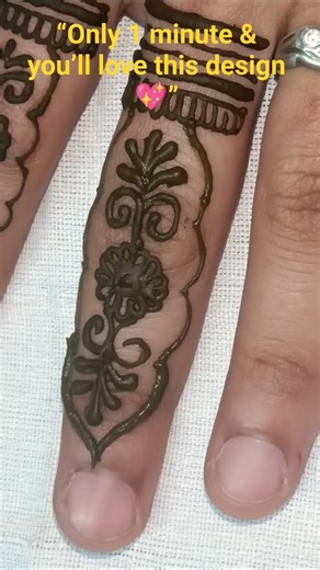 Simple Finger Mehndi Design 💖 Easy & Elegant Look✨💚#mehndi#henna #mehndidesign#trending#ytshorts#art