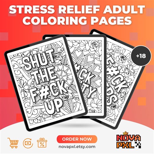 Swear Word Coloring Book for Adults | Funny Stress Relief Pages (PDF Download) - Etsy