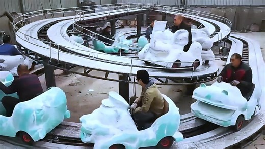 Roller Coaster Test Run in Factory