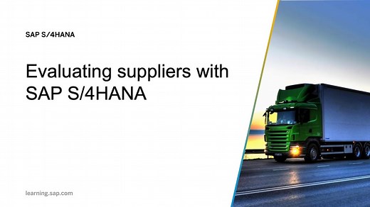 Evaluating suppliers with SAP S/4HANA