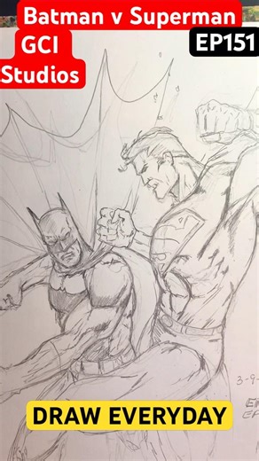 BATMAN VS SUPERMAN / DC COMICS / GCI STUDIOS / DRAW EVERYDAY / EP151 #batmanfamily