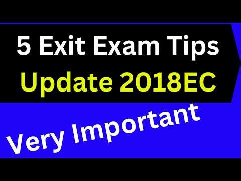 5 Exit Exam Tips Updated 2018EC