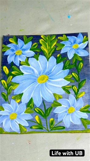 Easy White flower drawing art #flowerart #whiteflower #acrylicpainting #letspaint