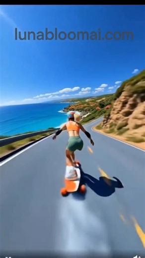 Freedom Has No Brakes: POV Electric Skateboard Downhill Ride 🌊🚀 | Cinematic 4K Adventure Experience pure adrenaline and cinematic summer vibes as we ride downhill on an electric skateboard along a stunning coastal highway! Watch through an action-packed POV as our fearless rider leans into every curve, the turquoise ocean sparkling beside her and the wind whipping through her hair. If you crave freedom, fast rides, and breathtaking visuals, this is the ultimate high-speed journey you can't mis
