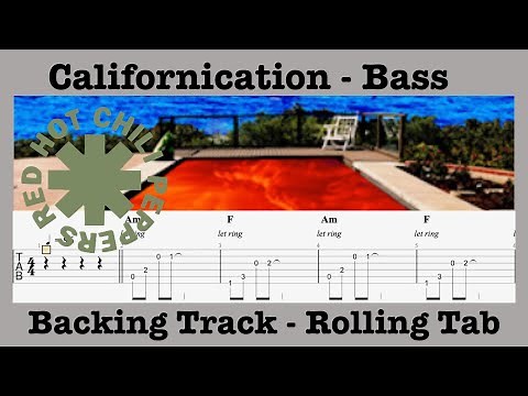 Californication - Red Hot Chili Peppers - Bass Backing Track - Play Along - Rolling Tab