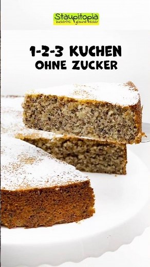 1-2-3 Kuchen ohne Zucker 🍰✨ Low Carb Kuchen Rezept ohne Mehl, super einfach & schnell