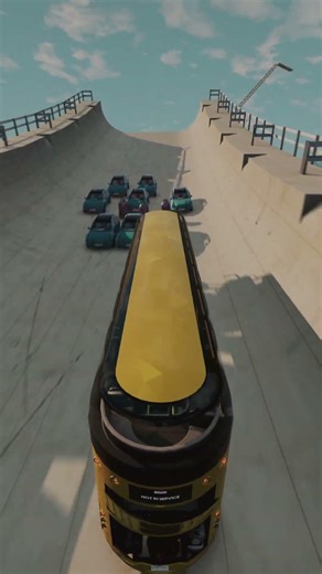 Party Bus Mayhem #17 | Double-Decker Bus vs 7 Electric Crossovers #beamngcrashes #buscrashtest