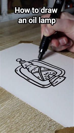 How to draw easy a oil lamp✏️ #howtodraw #drawing #shorts