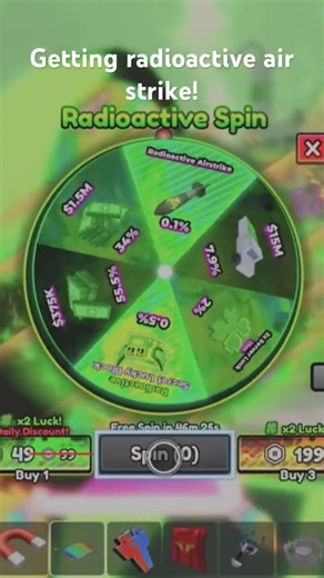 Getting radioactive air strike #roblox #sab #stealabrainrot