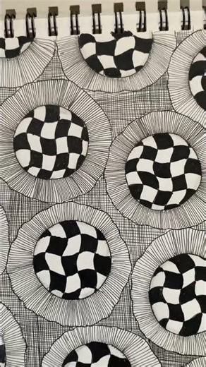 Circle solid zentangle drawing