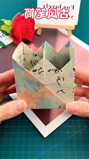 Step-by-Step Origami Paper Storage Box 📦✨ #origami #papercraft #storagebox #diy #kidscraft #creativecraft #handmade #funproject #easycraft #organization | paper craft