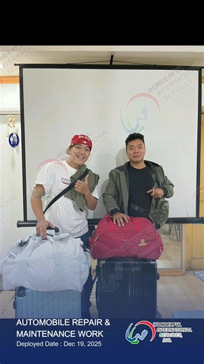 🇯🇵 Japan Deployment Update | December 19, 2025 We proudly congratulate our newly deployed Automobile Repair and Maintenance trainees under the Technical Intern Training Program ( TITP1)! 🚗🔧 This is the beginning of an exciting journey toward skill enhancement, professional growth, and international experience. Wishing you a safe journey, continued success, and a future filled with opportunities as you advance your career in Japan! ✨ To know more about employment opportunities in Japan, you m