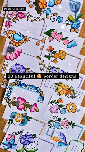 20 Easiest project designs one by one #frontpagedesign #borderdesigns #shorts
