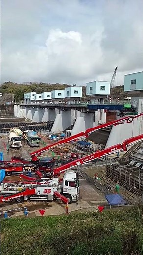 明治用水頭首工コンクリ打設