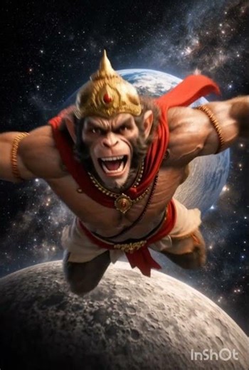 Hanuman Style Monkey Flying in Space | Epic Moon Journey 🌕