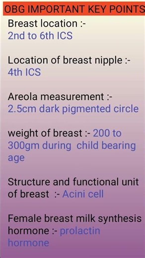 #OBG important key points#shorts