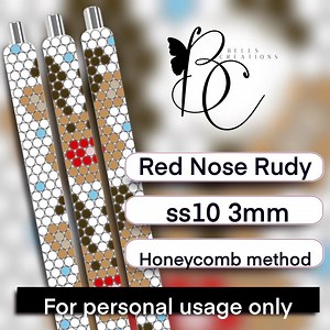 Red Nose Rudy, Template, Flatback Rhinestone Pattern, Digital Patterns,pen Dots - Etsy