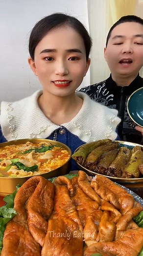 40K views · 878 reactions | Yummy eating fried pork intestine, pork tails, pork lung, noodles soup and vegetable | Thanly Eating | Facebook