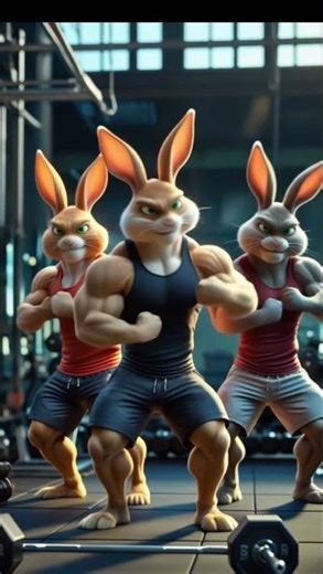"💪 Triple Muscle Bunnies Show Off Their Giant Gains! 🐇🔥"