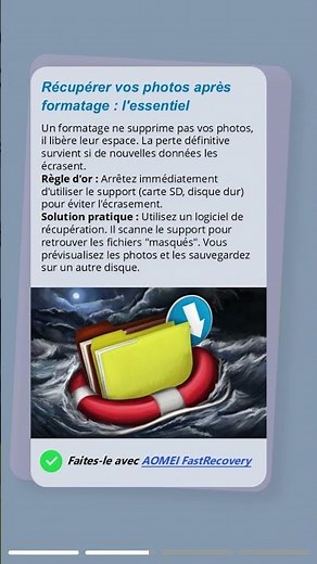 Comment récupérer les photos après formatage ?