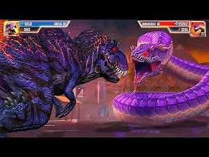 OMEGA 09 (T REX) VS OUROBOROS 66 (TITANOBOA): BATTLE FOR DOMINANCE | JURASSIC WORLD THE GAME