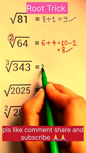 Root Trick 💪💪 #maths #mathkeeda #jeetusir #mathstricks #mathtrickbyjeetusir