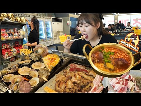 Mukbang | All you can eat restaurant for shellfishes, abalone and various meats at 20 USD.