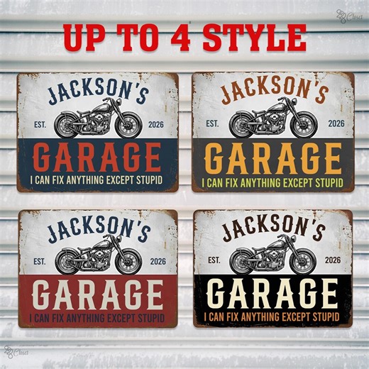 Personalized Garage Sign, Garage Decor,custom Workshop Sign With Name, up to 4 Styles - Etsy