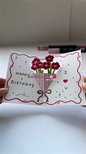Ruhi on Instagram: "make this flower pop-up card for her ❣️ . . . #popupcard #giftidea #handmadegift #tutorial #giftforher"