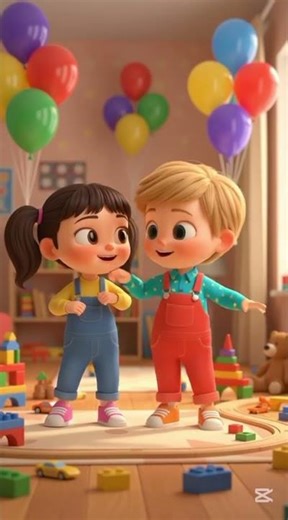 Adorable kids dancing together