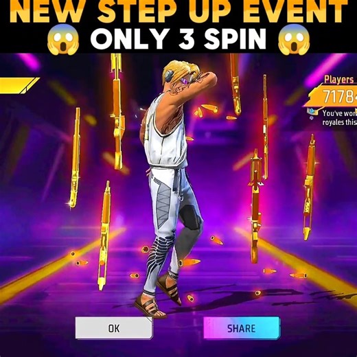 🤩 Free Fire New 24k Step Up Event Spin🔥#freefirenewevent #24kstepupevent #stepupevent #24kstepup #ff