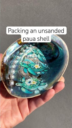 Packing an Unsanded Paua Shell with Sea Turtles 🌊🐢✨