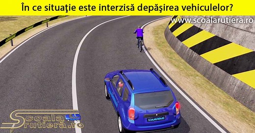 Chestionare DRPCIV cat B: În care dintre situațiile de mai jos este interzisă depășirea vehiculelor?